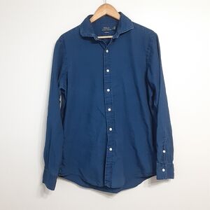 Polo Ralph Lauren blue denim button shirt dark wash lightweight men size large